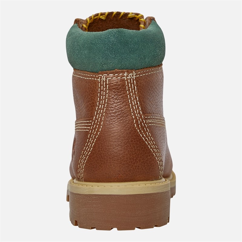 Timberland Junior 6 Inch Waterproof Lace Up Boots Rust Full Grain - Image 3