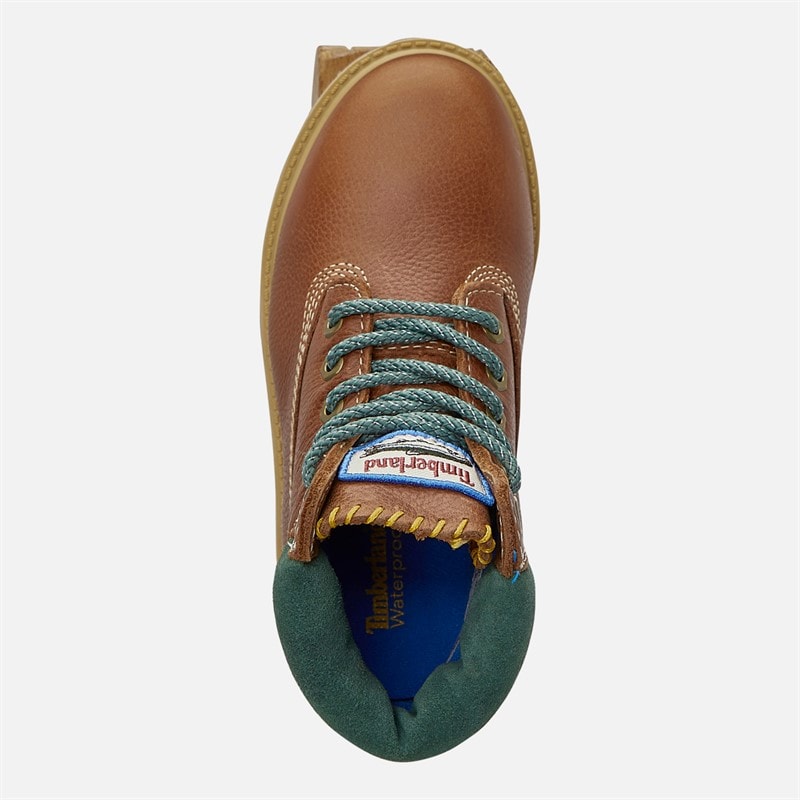 Timberland Junior 6 Inch Waterproof Lace Up Boots Rust Full Grain - Image 4