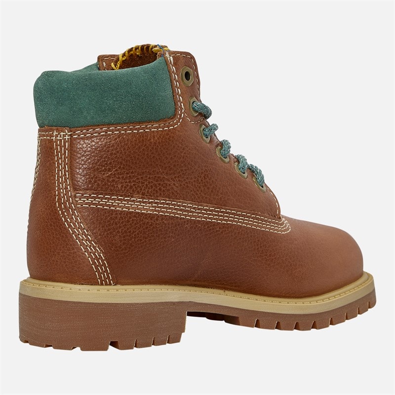 Timberland Junior 6 Inch Waterproof Lace Up Boots Rust Full Grain - Image 5
