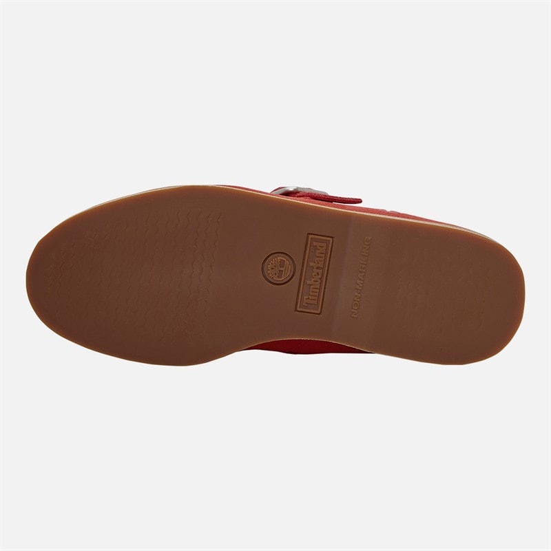 Timberland Womens Buckle Clogs Medium Red Suede - Image 2