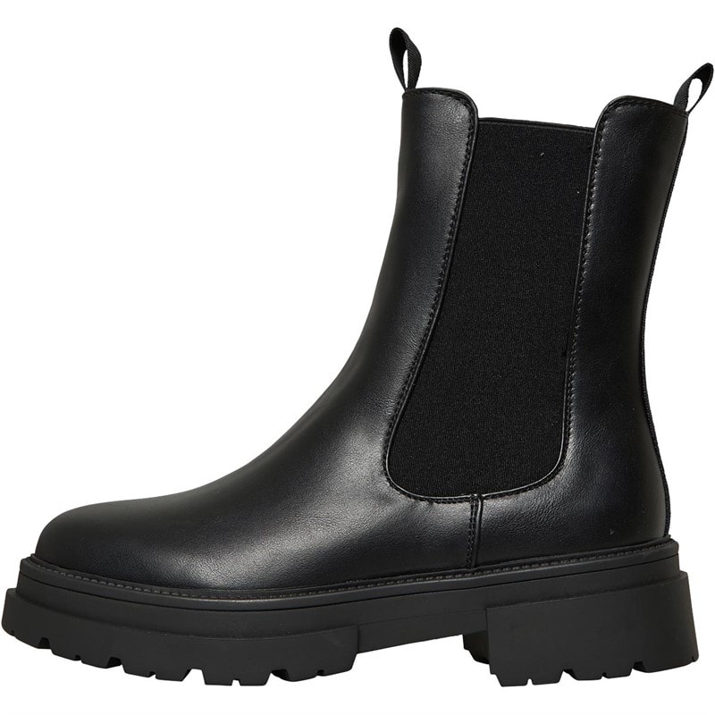 Truffle Collection Womens Chunky Heel Chelsea Boots Black