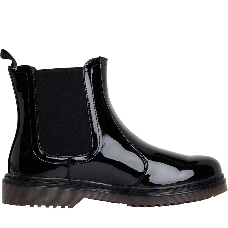 Truffle Collection Womens Buk Chelsea Boots Black Patent - Image 5