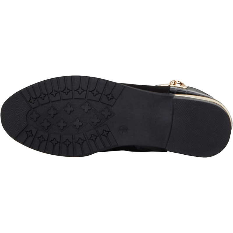 Truffle Collection Womens Hat Ankle Boots Black Microfibre - Image 2