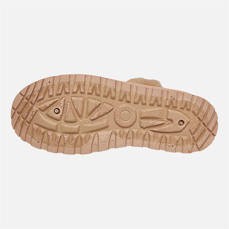 Truffle Collection Womens Vimto Fur Lined Mules Sand - Image 3