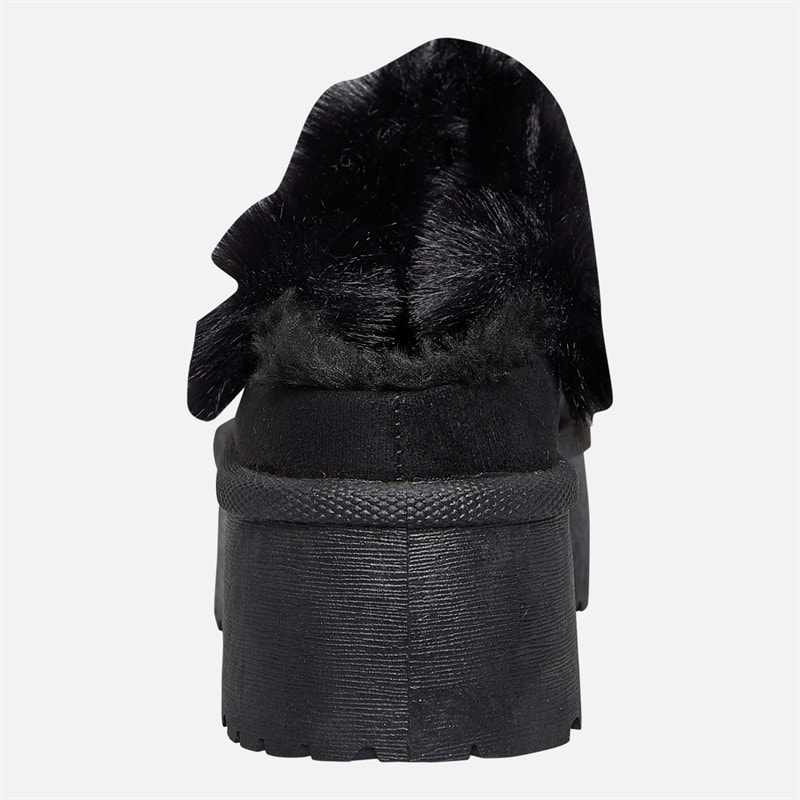 Truffle Collection Womens Vimto Fur Lined Mules Black - Image 4