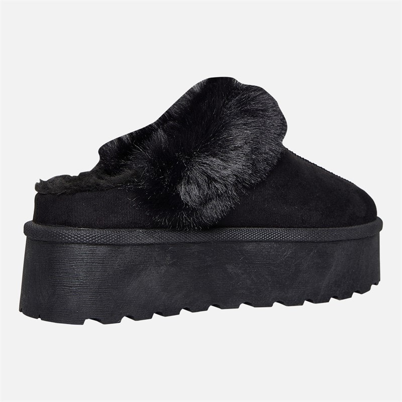 Truffle Collection Womens Vimto Fur Lined Mules Black - Image 5