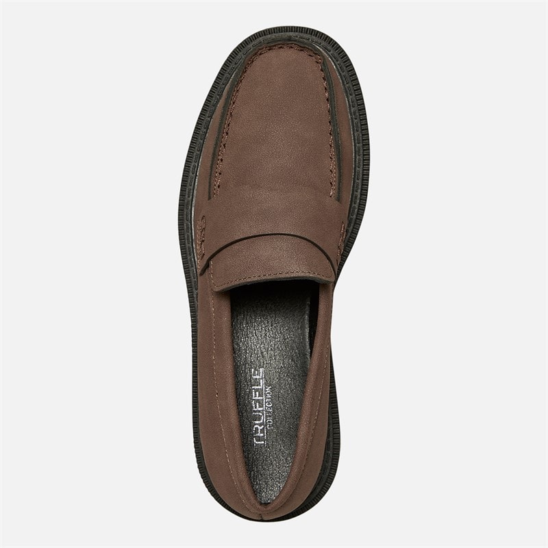 Truffle Collection Womens Cabernet Chunky Loafers Brown - Image 4