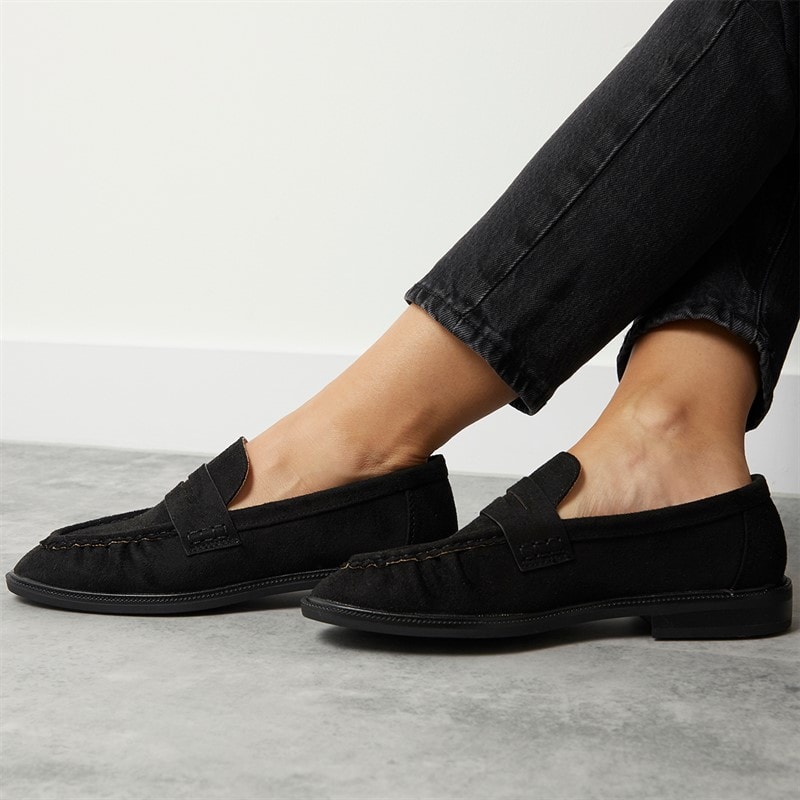 Truffle Collection Womens Cadillac Loafers Black Micro - Image 5