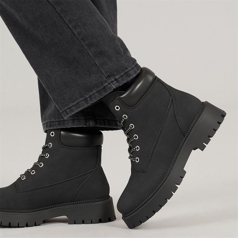 Truffle Collection Womens Fexton Wide Fit Boots Black Nubuck PU - Image 1