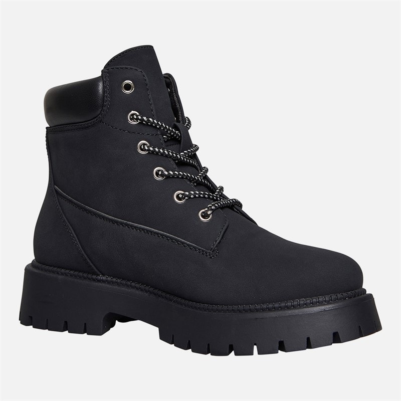 Truffle Collection Womens Fexton Wide Fit Boots Black Nubuck PU - Image 5