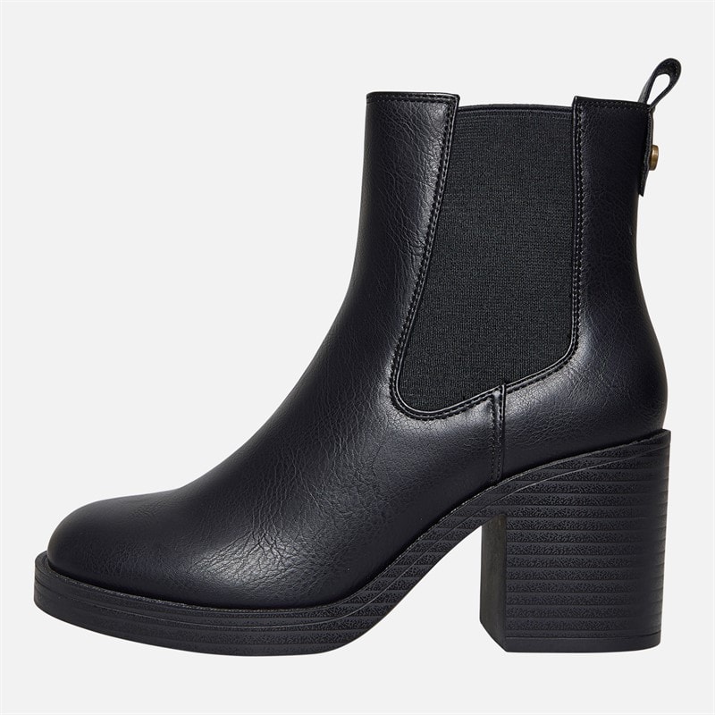 Truffle Collection Womens Munchie Square Front Chelsea Boots Black PU - Image 2