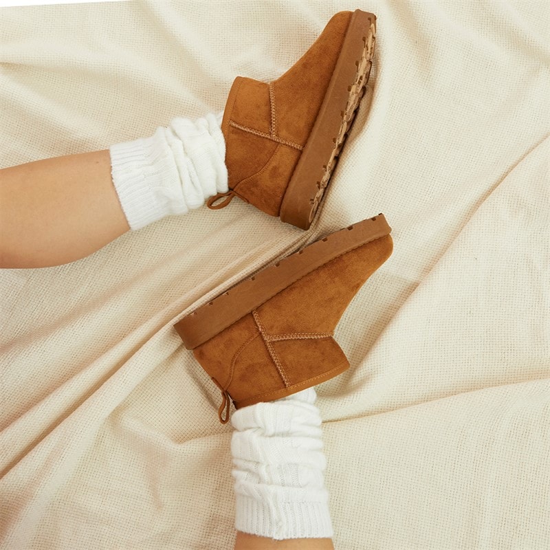 Truffle Collection Womens Cola Huggy Boots Chestnut - Image 5