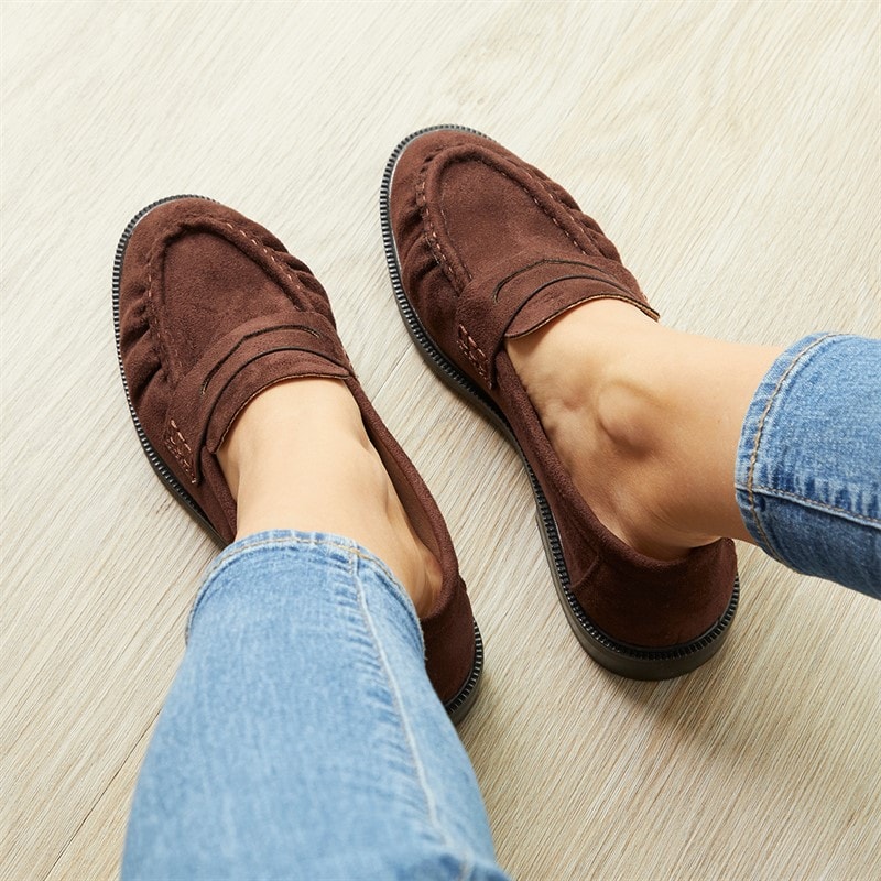 Truffle Collection Womens Cadillac Loafers Chocolate Micro - Image 5