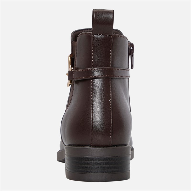 Truffle Collection Womens Trim Detail Chelsea Boots Chocolate Pu - Image 3