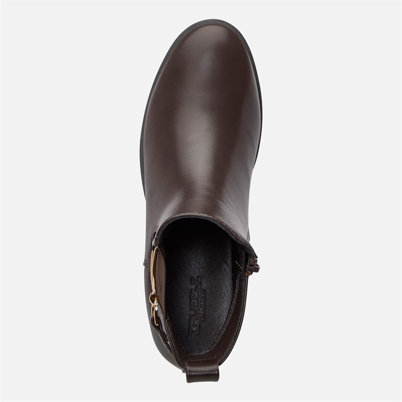 Truffle Collection Womens Trim Detail Chelsea Boots Chocolate Pu - Image 4