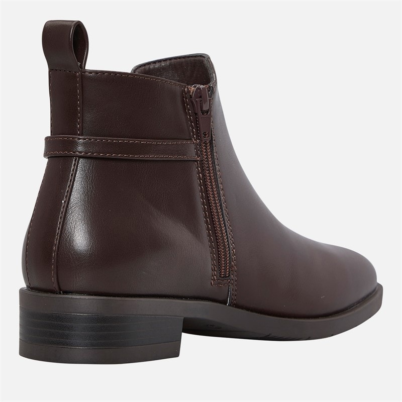 Truffle Collection Womens Trim Detail Chelsea Boots Chocolate Pu - Image 5