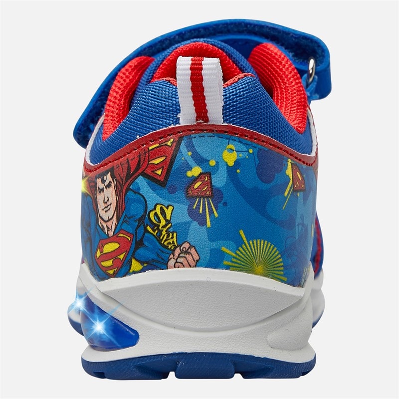Superman Infant Boys Light Up Trainers Royal - Image 3