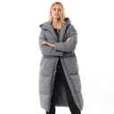 L'amore Couture Womens Fields Maxi Length Puffer Coat Dark Grey