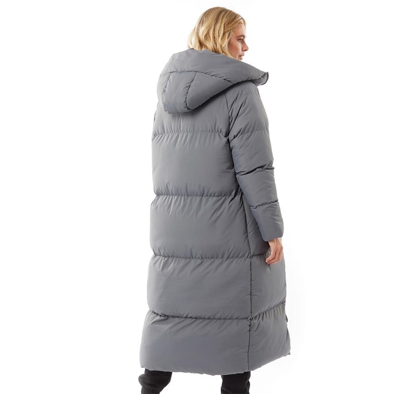 L'amore Couture Womens Fields Maxi Length Puffer Coat Dark Grey - Image 2