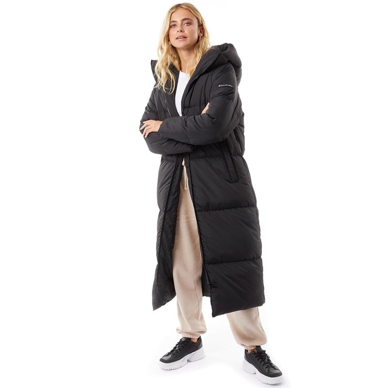 L'amore Couture Womens Fields Maxi Length Puffer Coat Black - Image 4