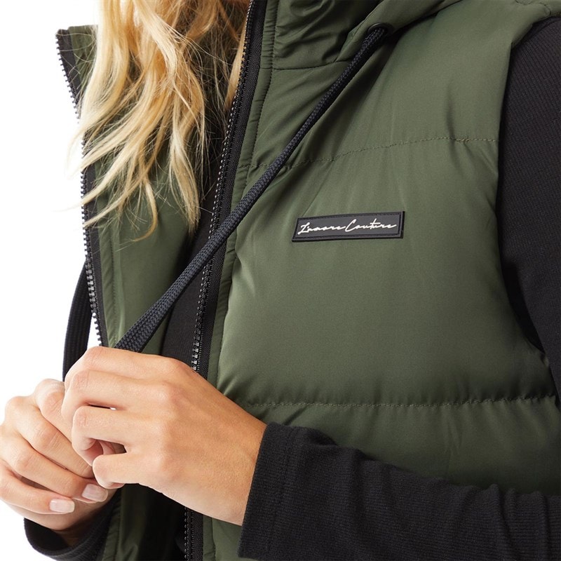 L'amore Couture Womens Starlight Gilet Olive - Image 3