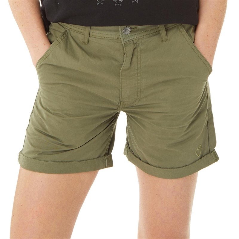 L'amore Couture Womens Grace Chino Shorts Khaki - Image 1