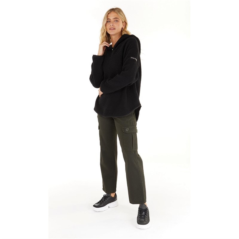 L'amore Couture Womens Ulla 1/4 Zip Fleece Black - Image 4