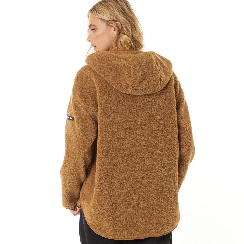 L'amore Couture Womens Ulla 1/4 Zip Fleece Tan - Image 2