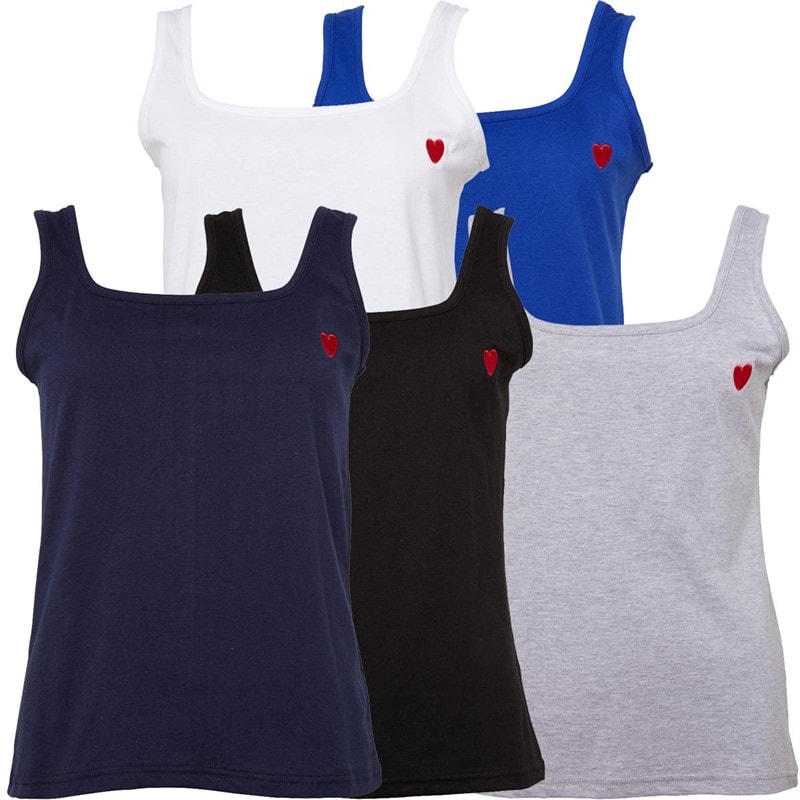 L'amore Couture Womens L'amore Isla Five Pack Vests Black/White/Grey/Navy/Cobalt - Image 1