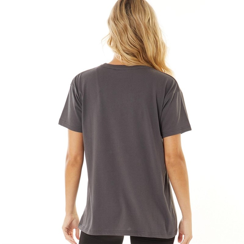 L'amore Couture Womens Helena Oversized T-Shirt Charcoal - Image 2