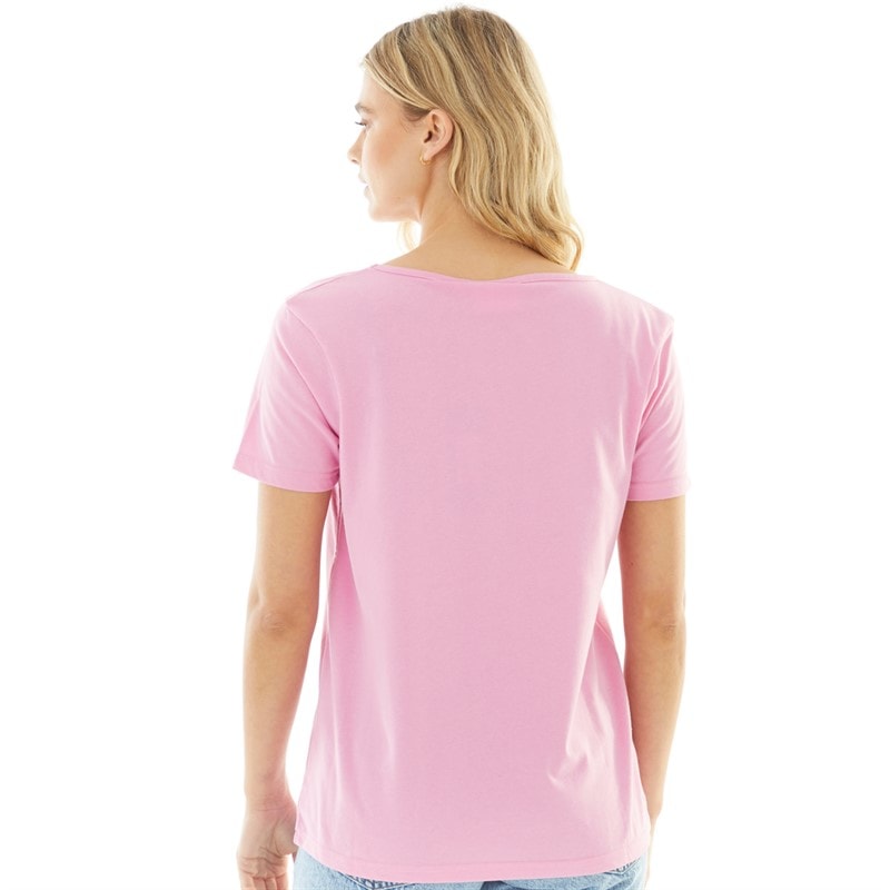 L'amore Couture Womens Tabitha Three Pack V-Neck T-Shirts Khaki/Blue/Pink - Image 2