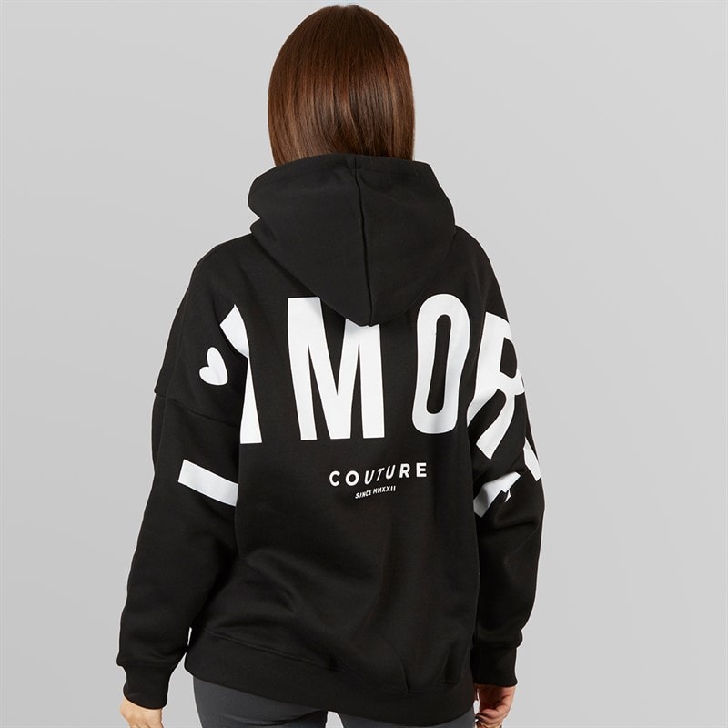 L'amore Couture Womens Ryleigh Hoodie Black - Image 3