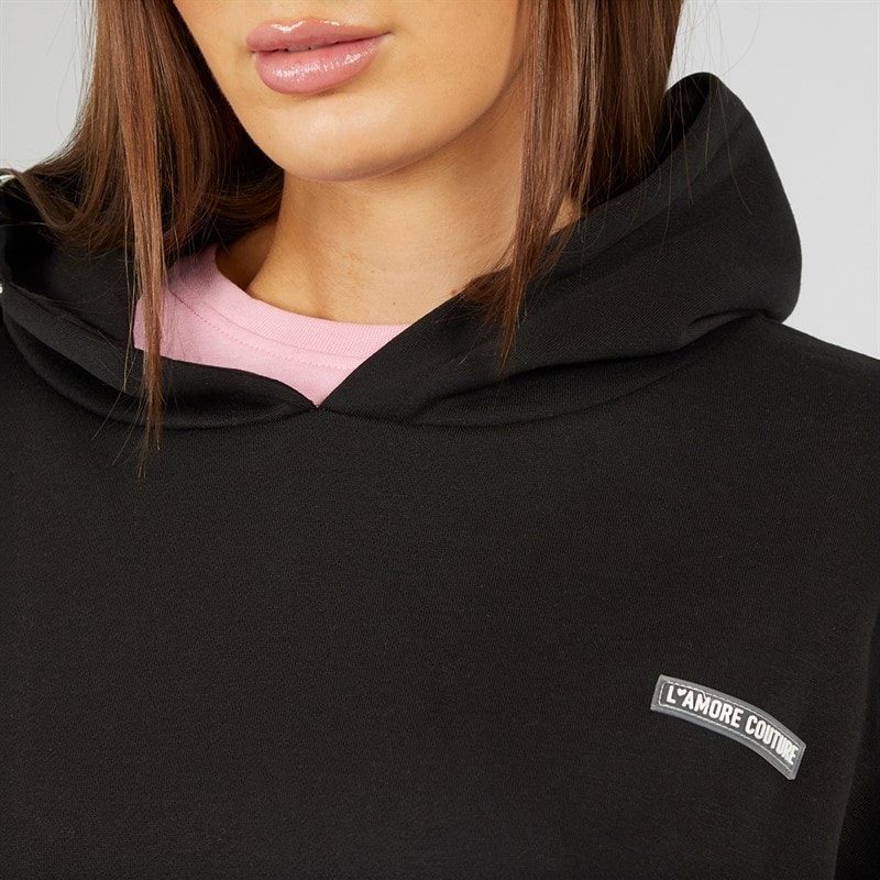 L'amore Couture Womens Ryleigh Hoodie Black - Image 5