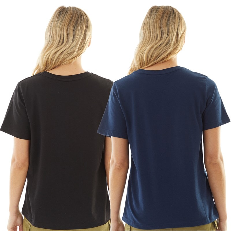 L'amore Couture Womens State/Chicago Two Pack T-Shirts Navy/Black - Image 2