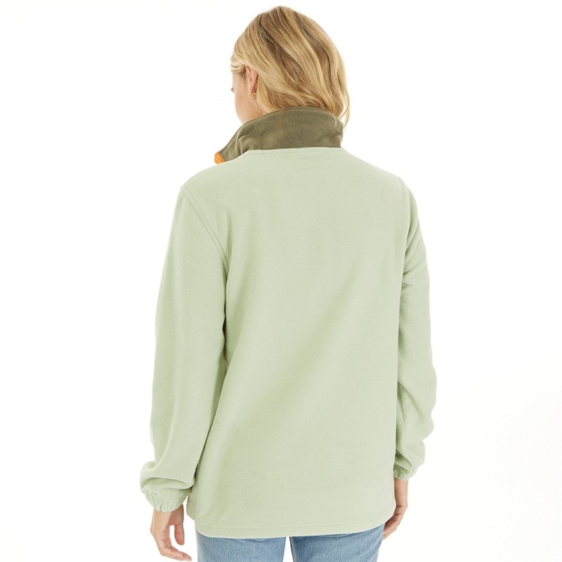L'amore Couture Womens Freyja 1/2 Zip Microfleece Khaki - Image 2