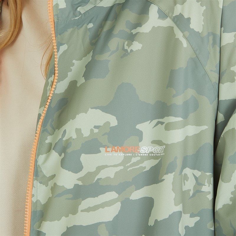 L'amore Couture Womens Rue Waterproof Changing Robe Camo/Orange - Image 3