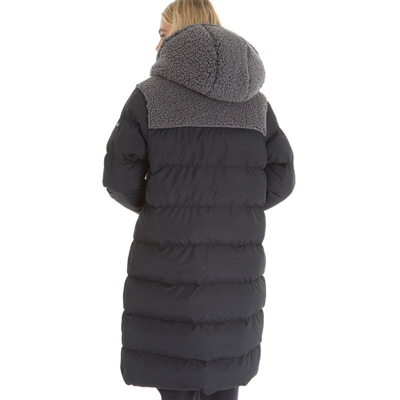 L'amore Couture Womens Jenna Puffer Coat Hooded With Borg Black - Image 2