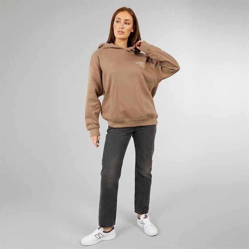 L'amore Couture Womens Stork Oversized Hoodie Brown - Image 4