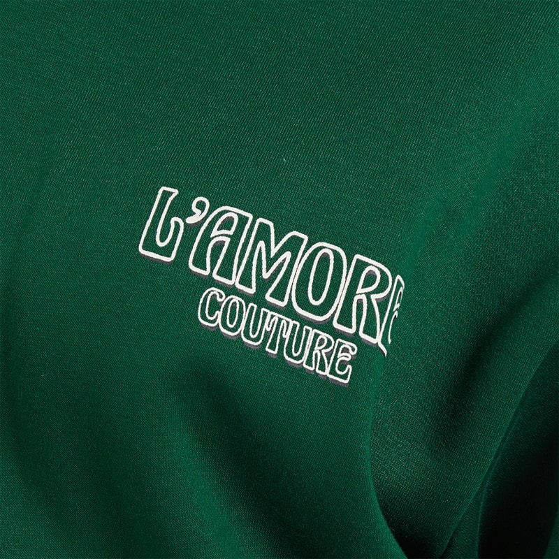 L'amore Couture Womens Lamore Couture Stork Oversized Hoodie Dark Green - Image 5