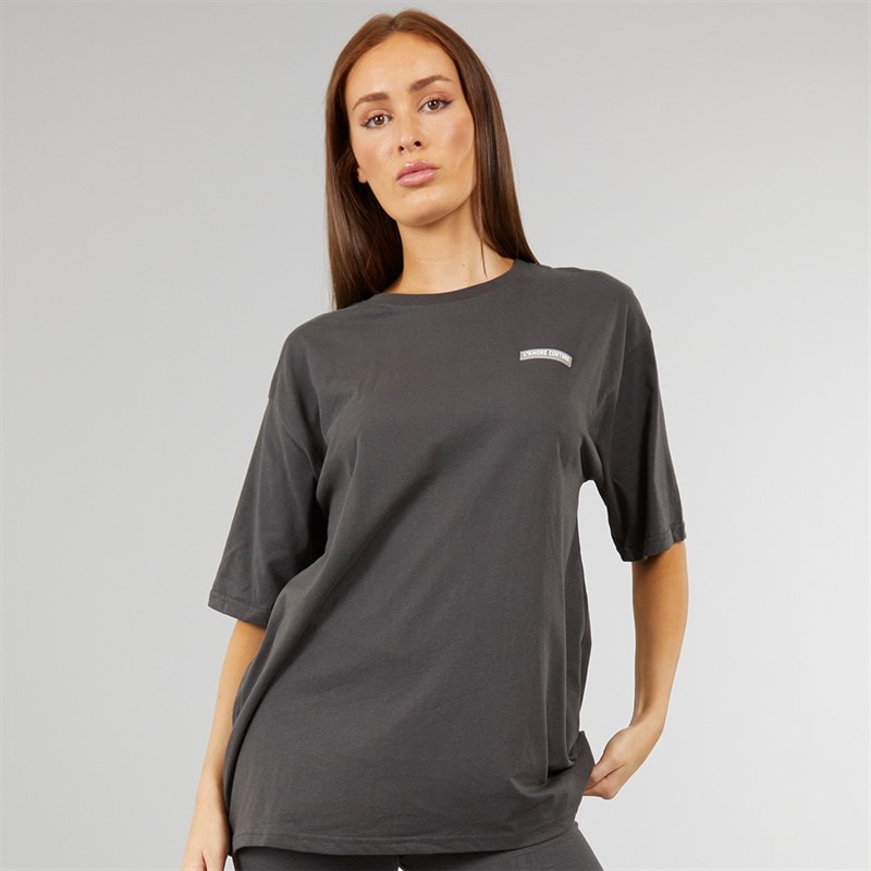 L'amore Couture Womens Ryleigh T-Shirt Charcoal - Image 2