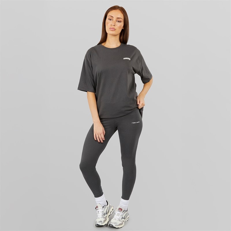 L'amore Couture Womens Ryleigh T-Shirt Charcoal - Image 4