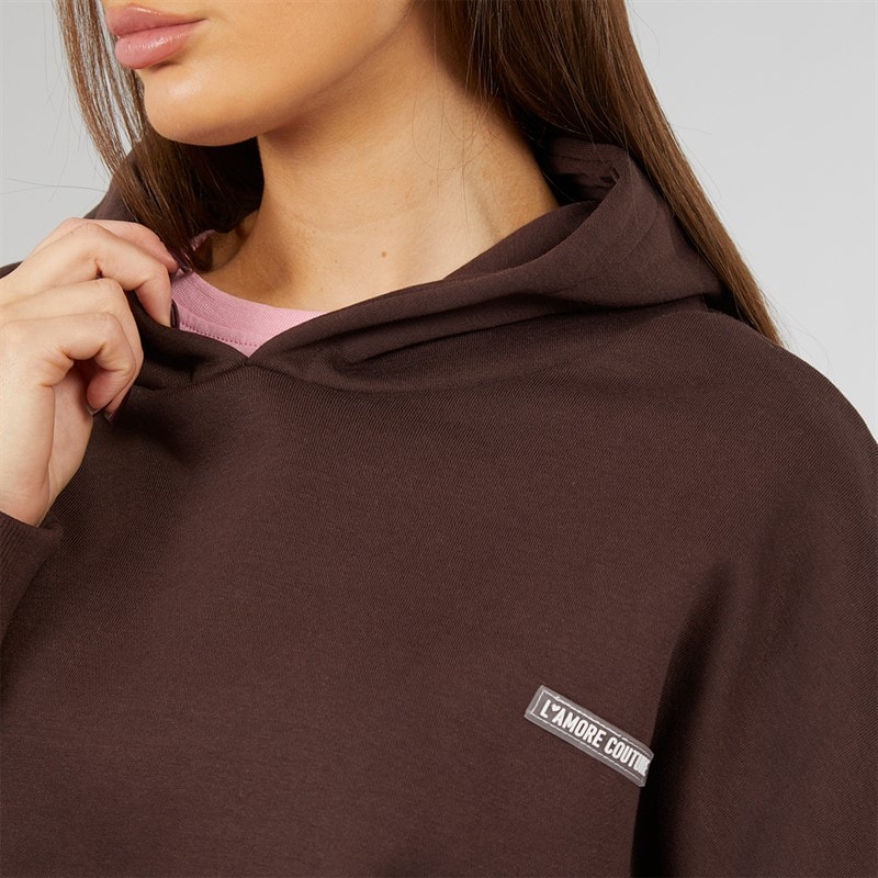 L'amore Couture Womens Ryleigh Hoodie Brown - Image 5