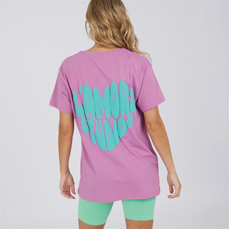 L'amore Couture Womens Luisiana T-Shirt And Shorts Set Violet/Mint - Image 2