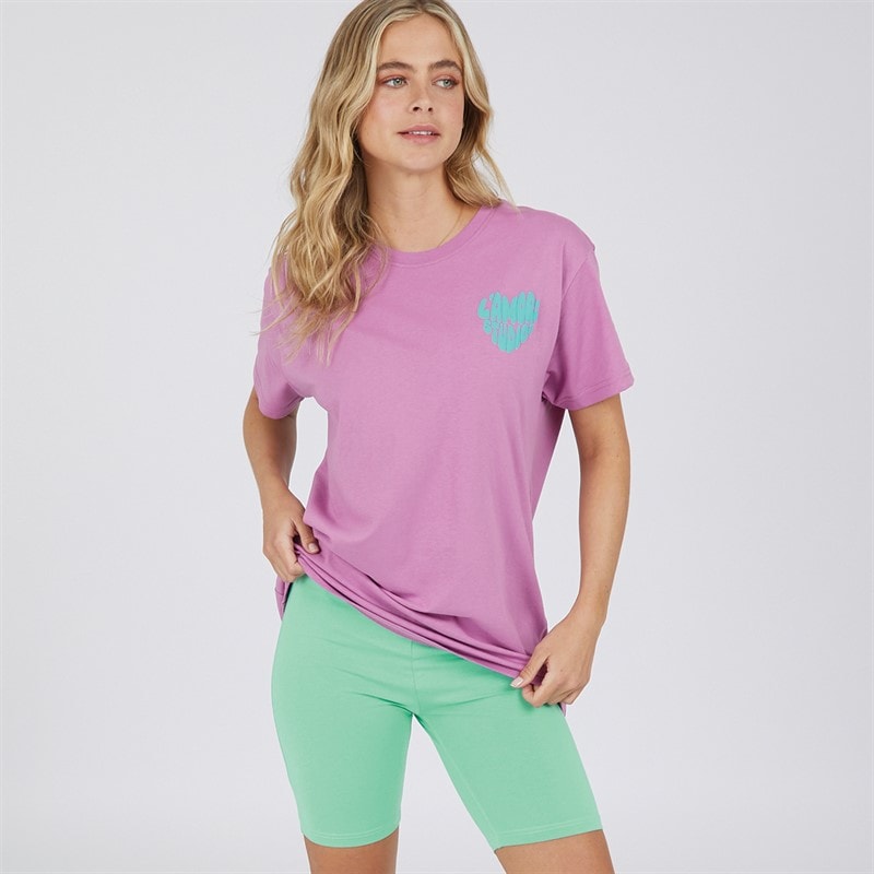 L'amore Couture Womens Luisiana T-Shirt And Shorts Set Violet/Mint - Image 3