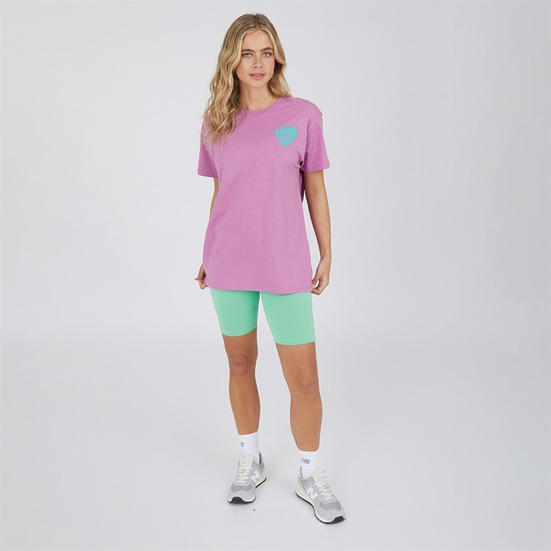 L'amore Couture Womens Luisiana T-Shirt And Shorts Set Violet/Mint - Image 4