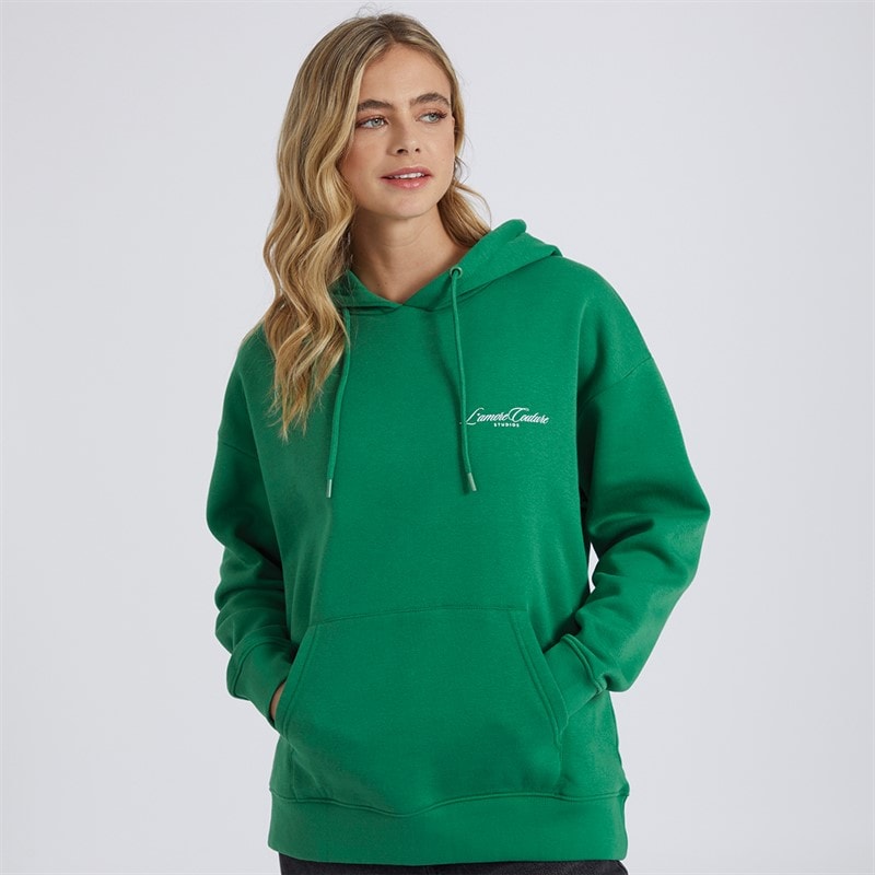 L'amore Couture Womens Chagres Hoodie White/Green - Image 2