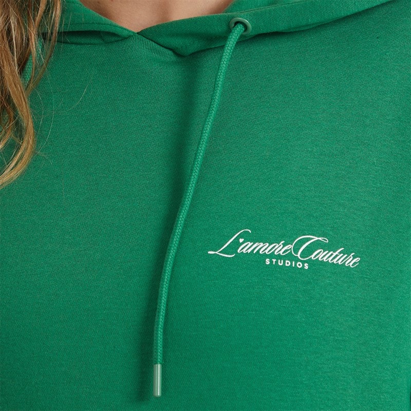 L'amore Couture Womens Chagres Hoodie White/Green - Image 3