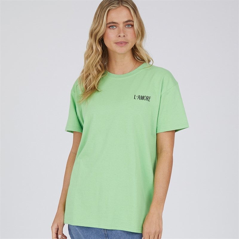 L'amore Couture Womens Ortona T-Shirt Green - Image 2