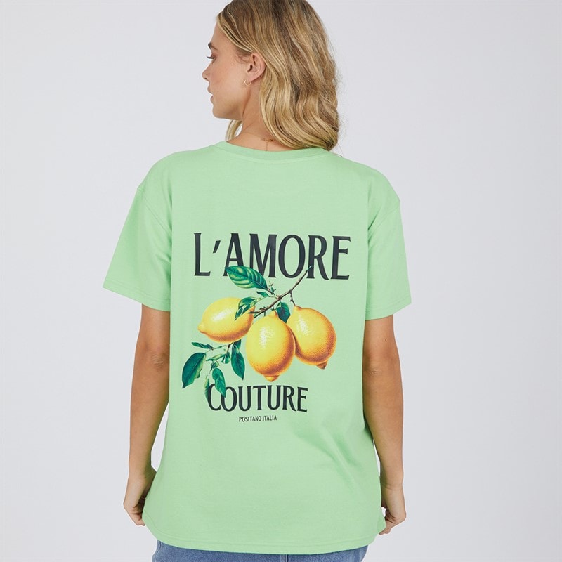 L'amore Couture Womens Ortona T-Shirt Green - Image 3