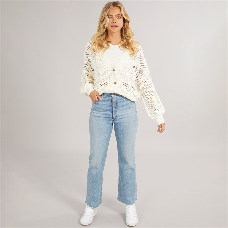 L'amore Couture Womens Marino Cardigan Cream - Image 4